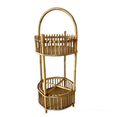 Desserte en rotin ronde