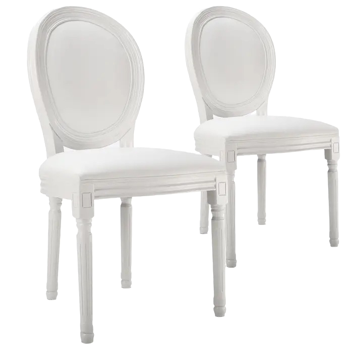 Chaise médaillon bois blanche