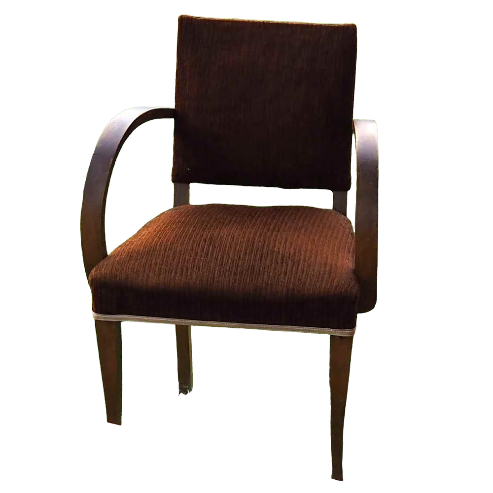 Fauteuil velours marron bridge