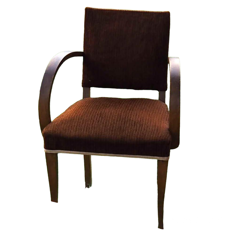 Fauteuil velours marron bridge