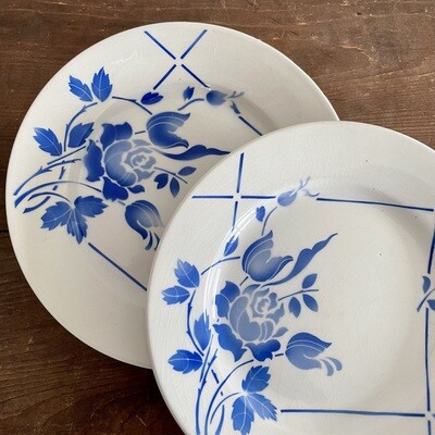 Assiette porcelaine bleue dessert 1