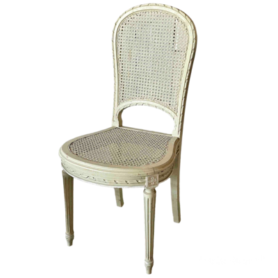 Chaise bois cannée blanche