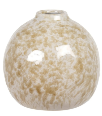 Vase céramique beige moucheté boule Vase céramique beige moucheté boule