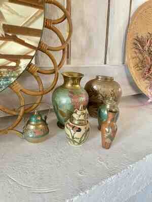 Vase laiton petit cloisonné Vase laiton petit cloisonné