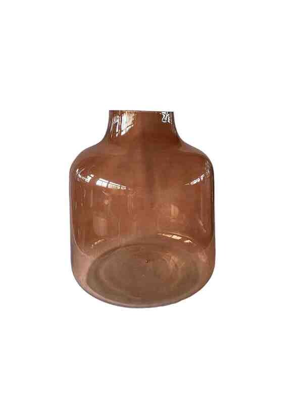 Vase verre ambré boule