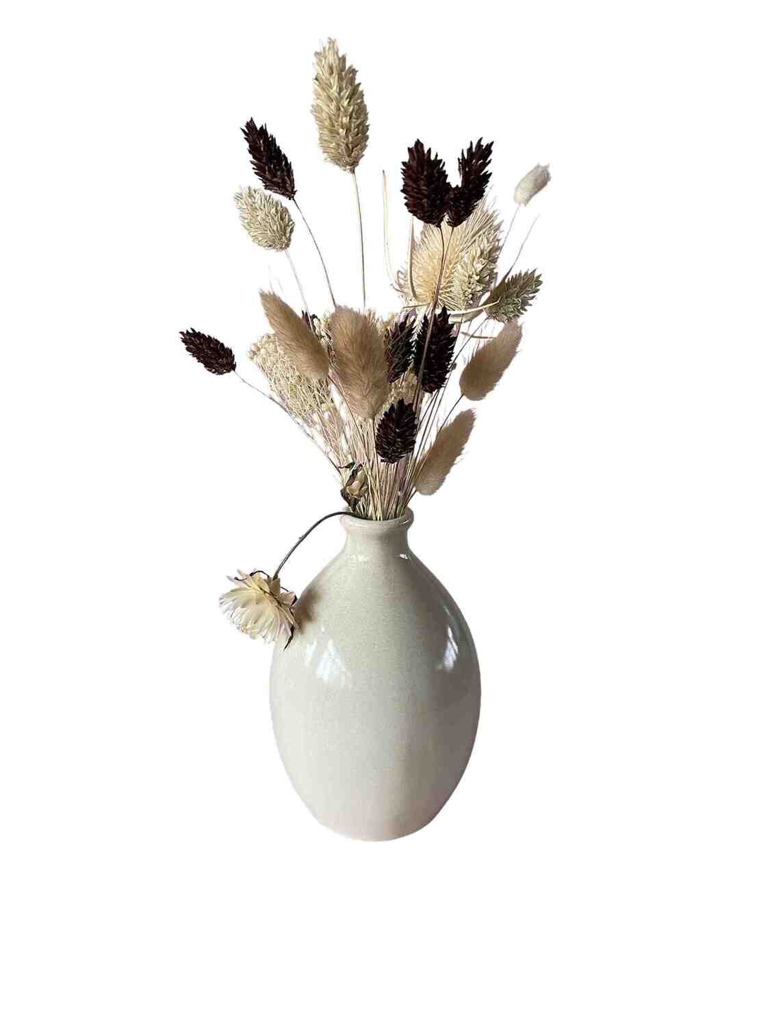 Vase céramique blanc cassé soliflore