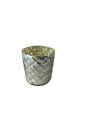 Photophore verre argenté croisillons