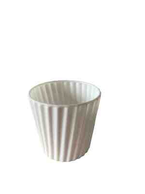 Photophore verre blanc rayure