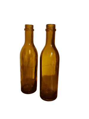 Bouteille apothicaire brune vintage ronde