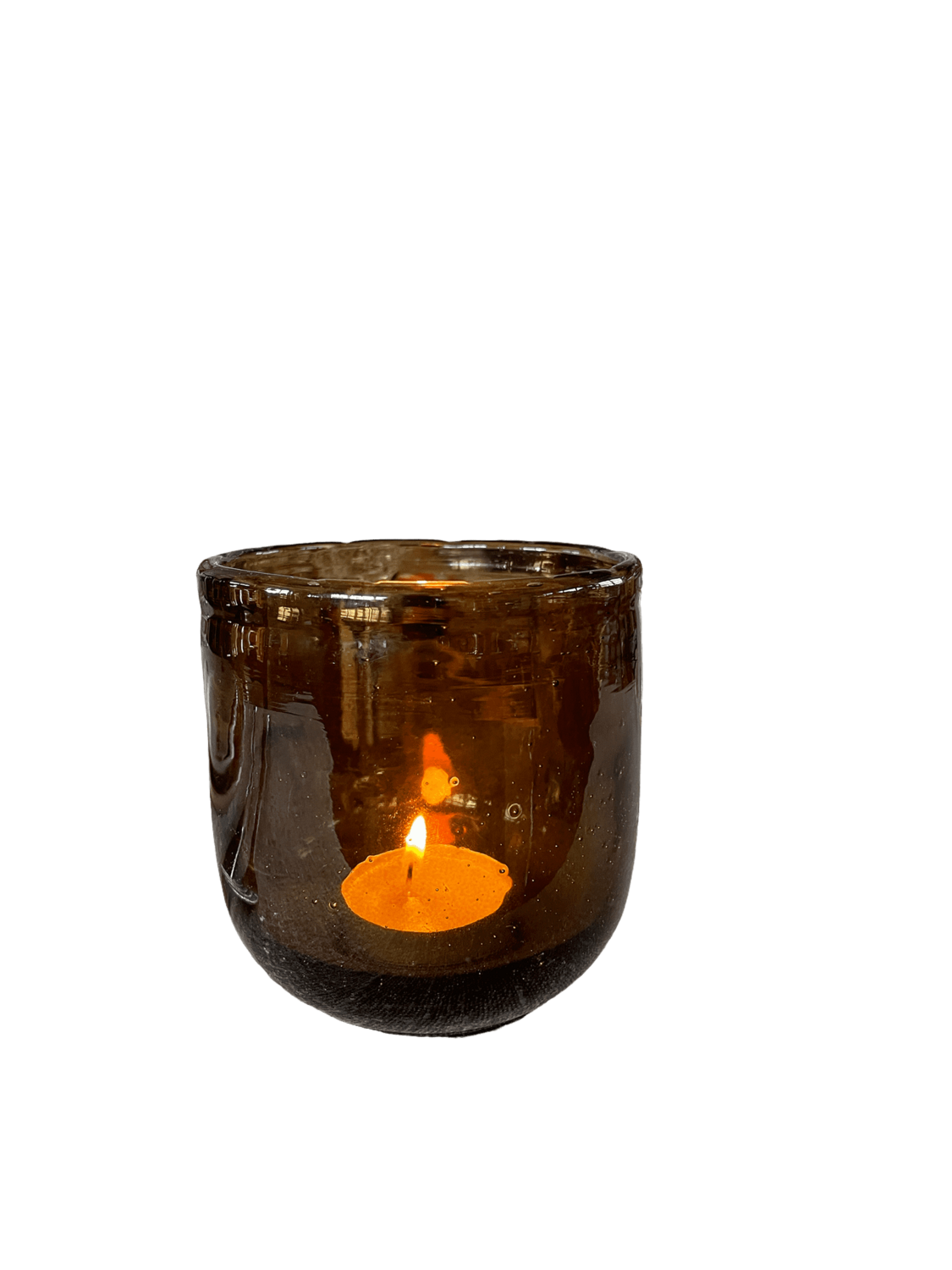 Photophore verre brun rond