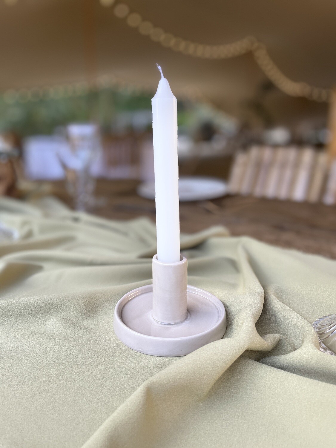 Bougeoir céramique beige bas