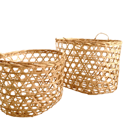 Panière tressée ajourée