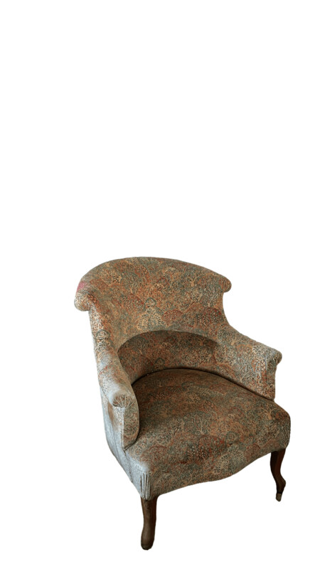 Fauteuil anglais tissu fleuri