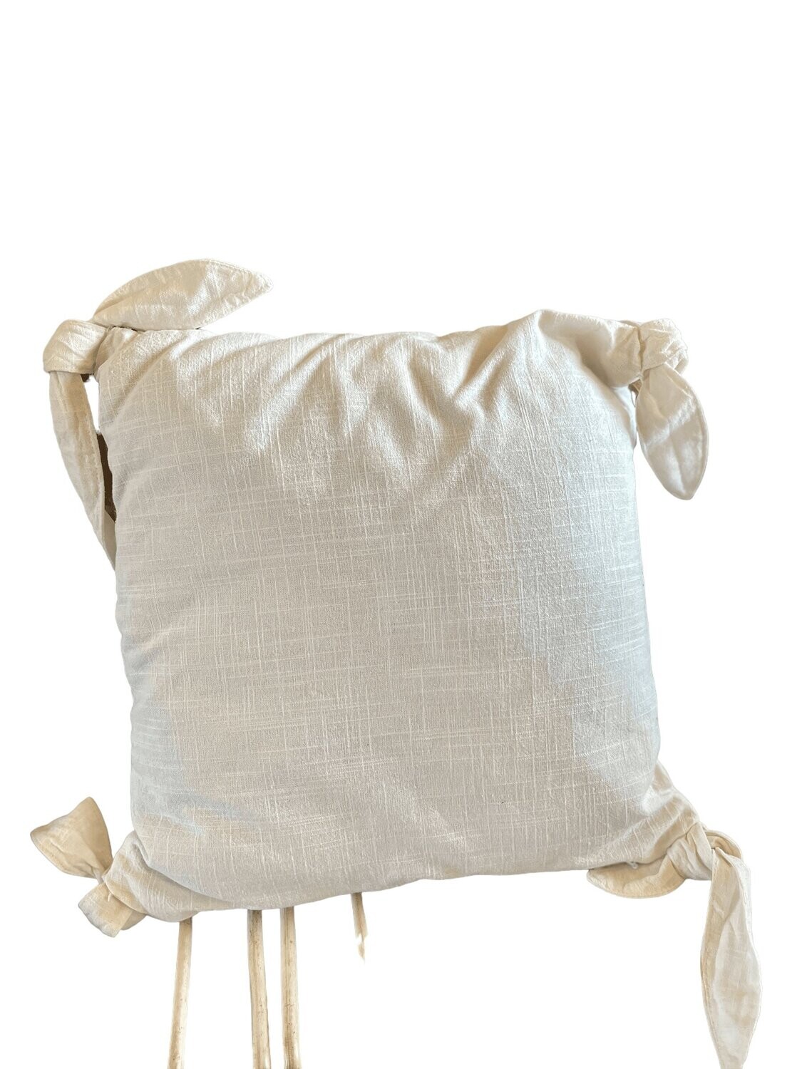 Coussin Blanc cassé noeuds