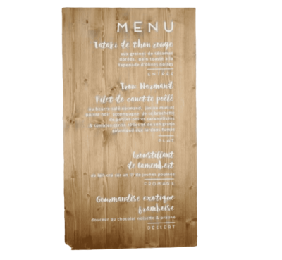 Panneau menu