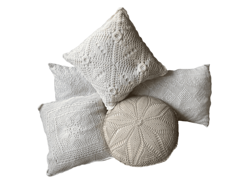 Coussin vintage crochet