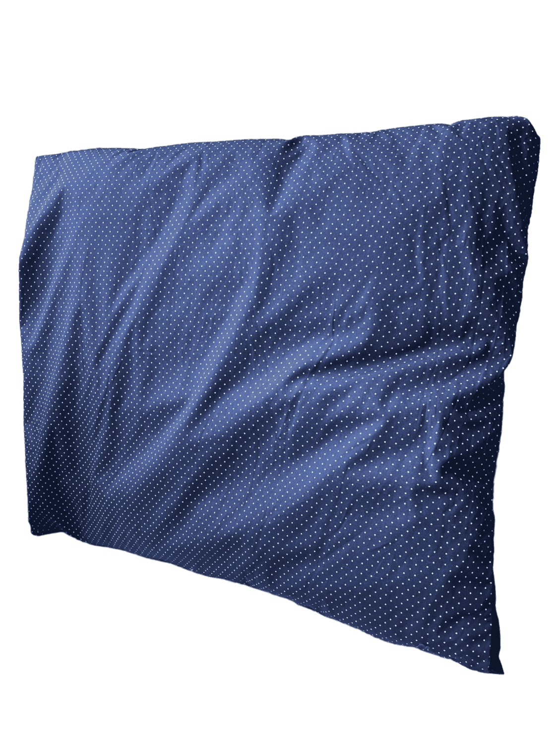 Coussin bleu marine pois blanc