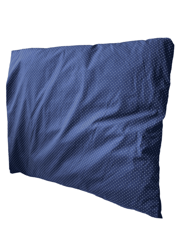 Coussin bleu marine pois blanc