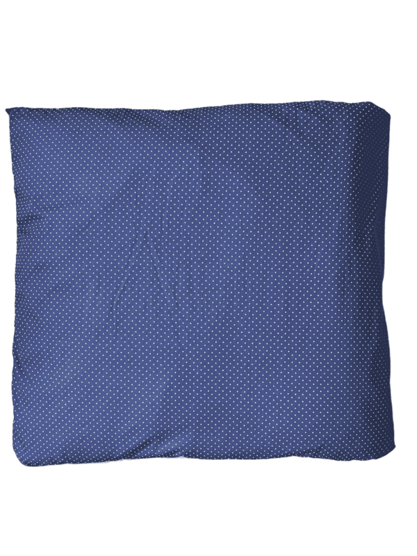 Coussin bleu marine pois blanc