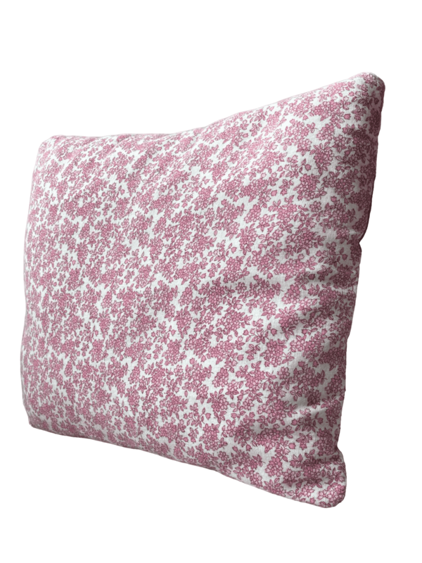 Coussin fleuri rose champêtre petit