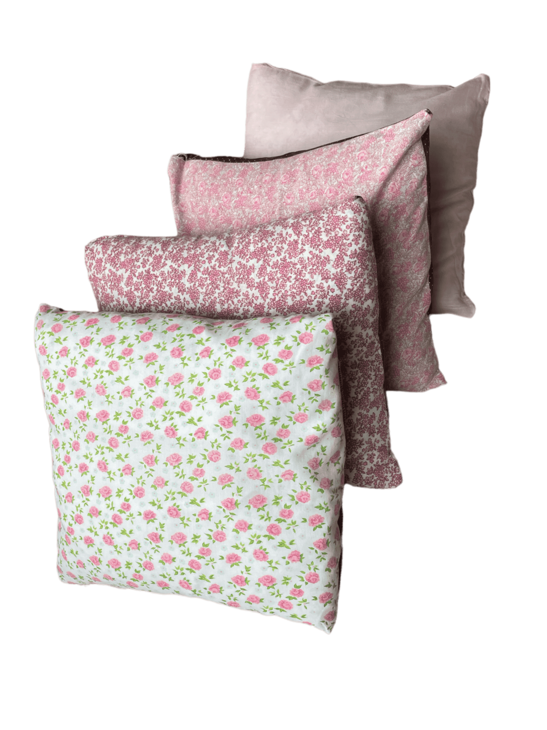 Coussin fleuri rose champêtre petit