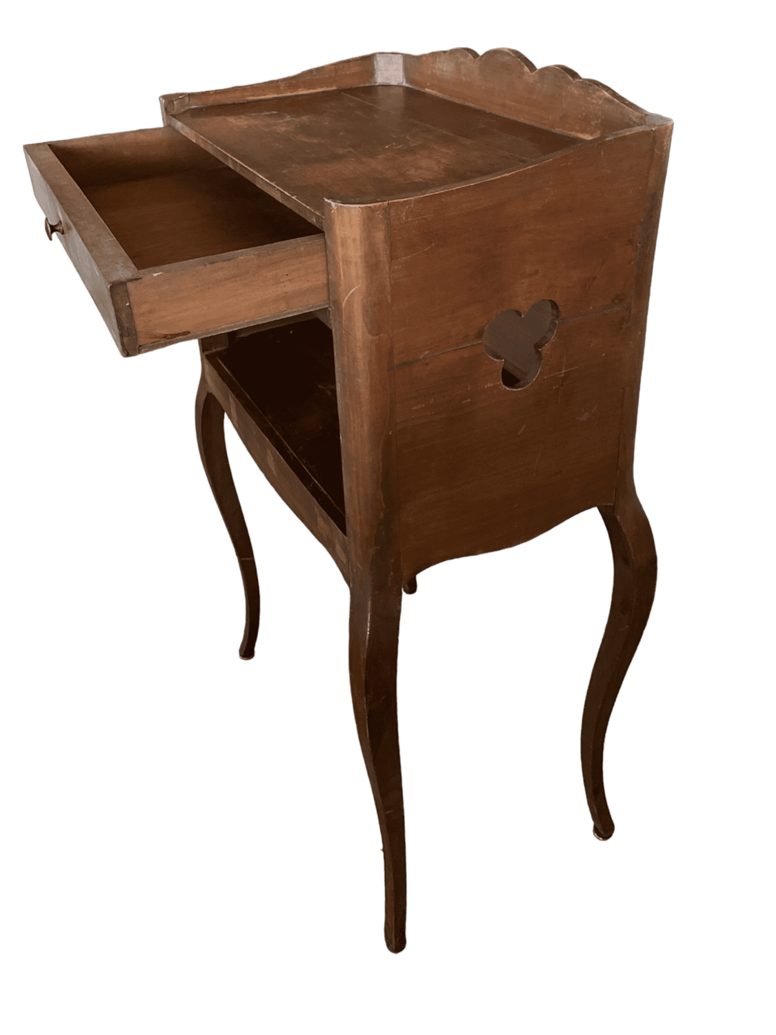 Commode bois foncé 1 tiroir trèfle