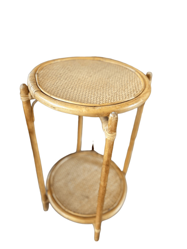 Desserte rotin ronde 2 plateaux
