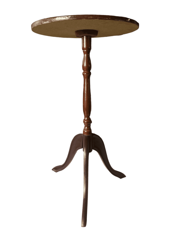 Guéridon bois haut foncé motifs