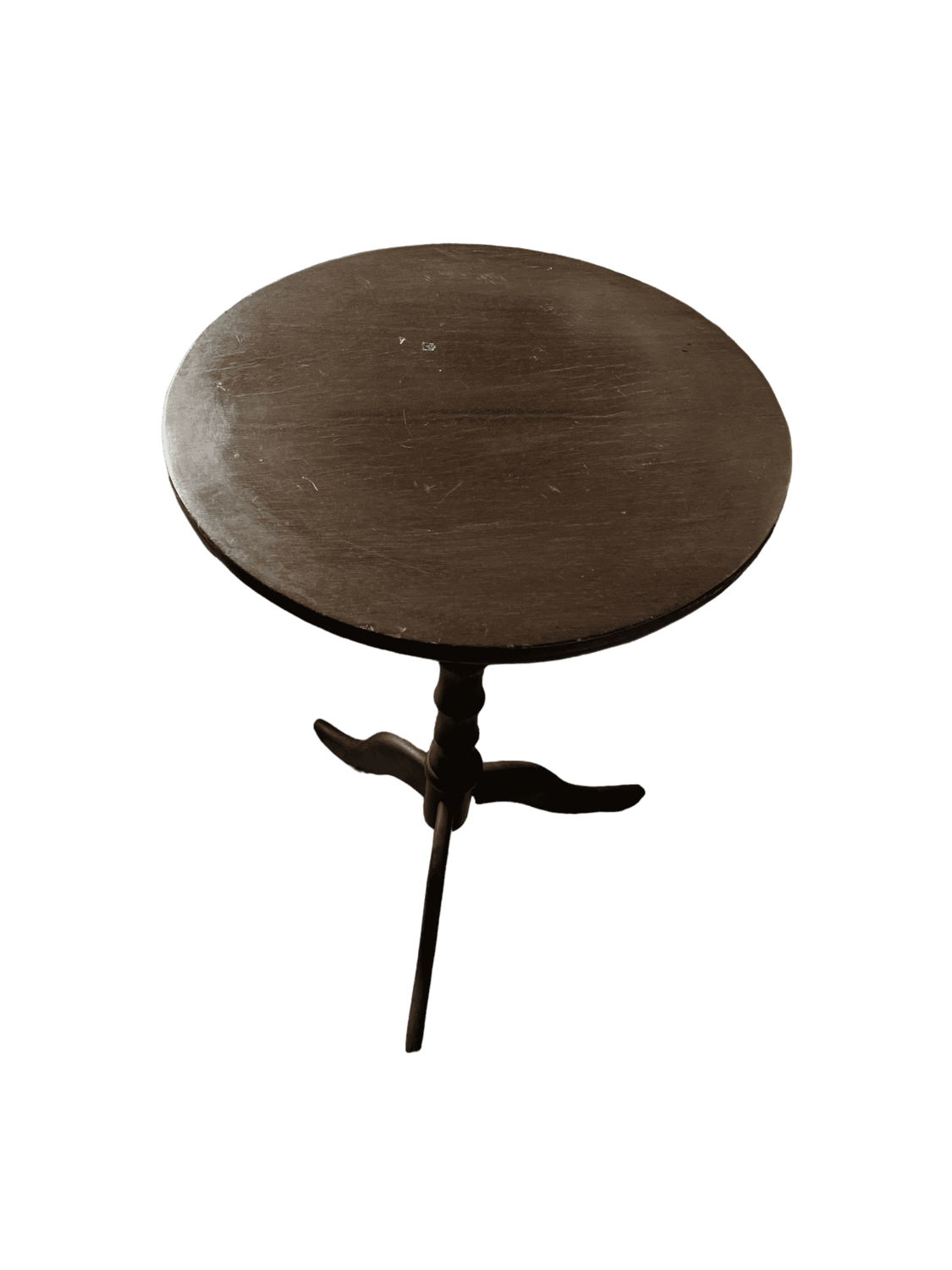 Guéridon bois petit pied strié