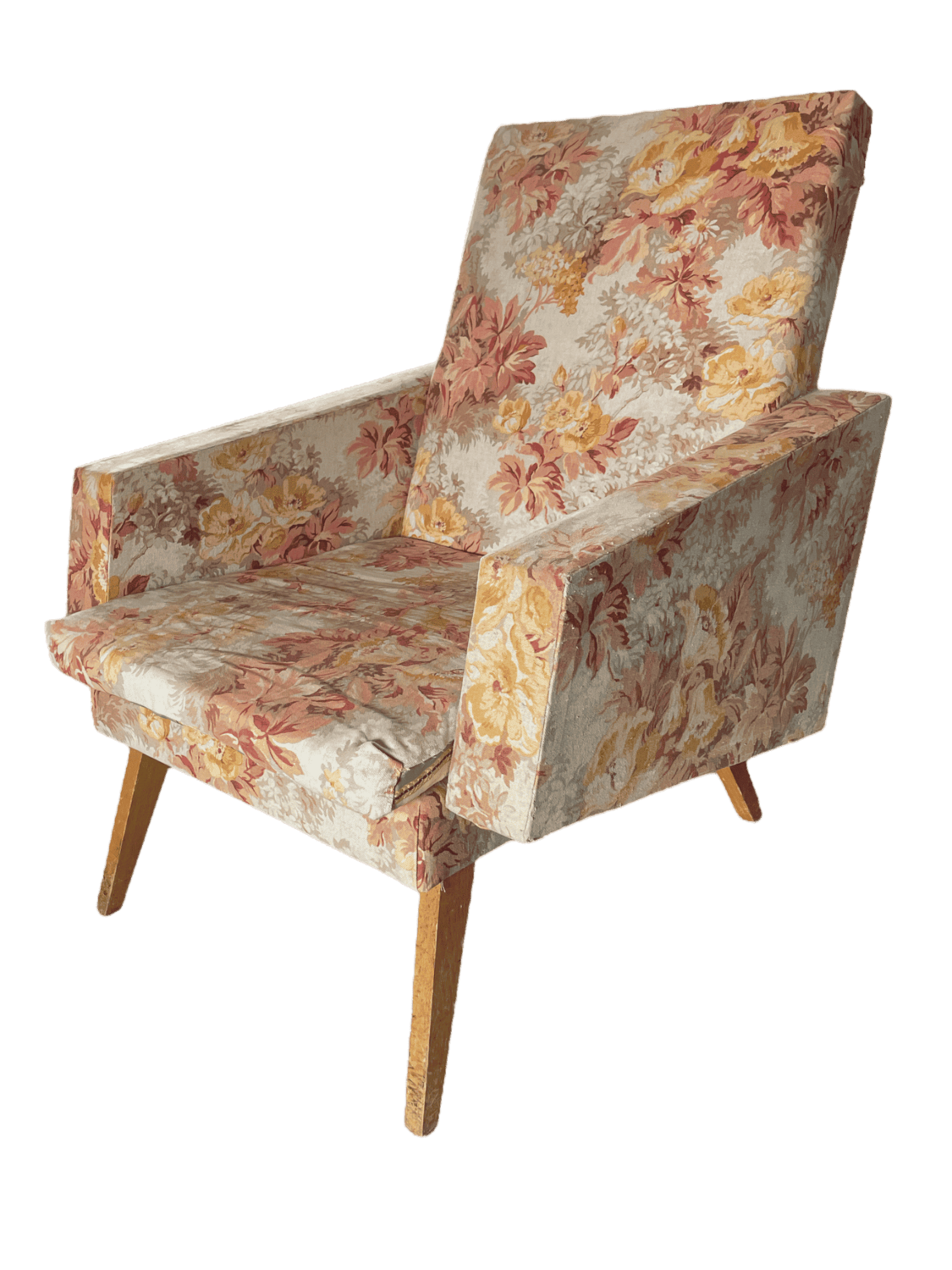 Fauteuil 70&#39;s tissu fleuri