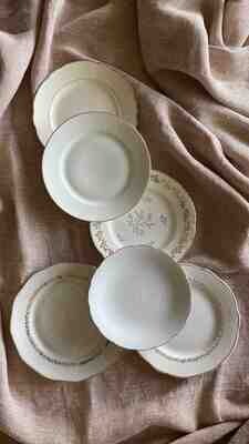 Assiette porcelaine blanche dorure plate