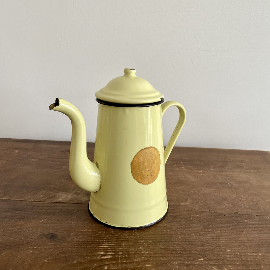 Cafetière émaillée jaune