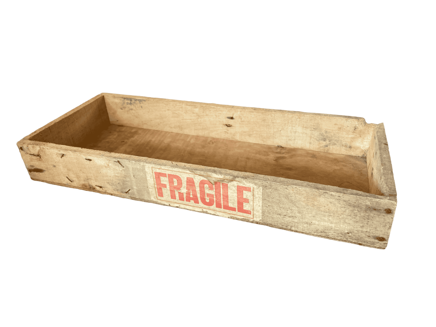 Caisse en bois rectangle fragile