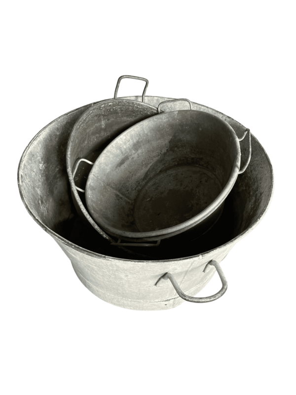 Bassine en zinc ronde lot