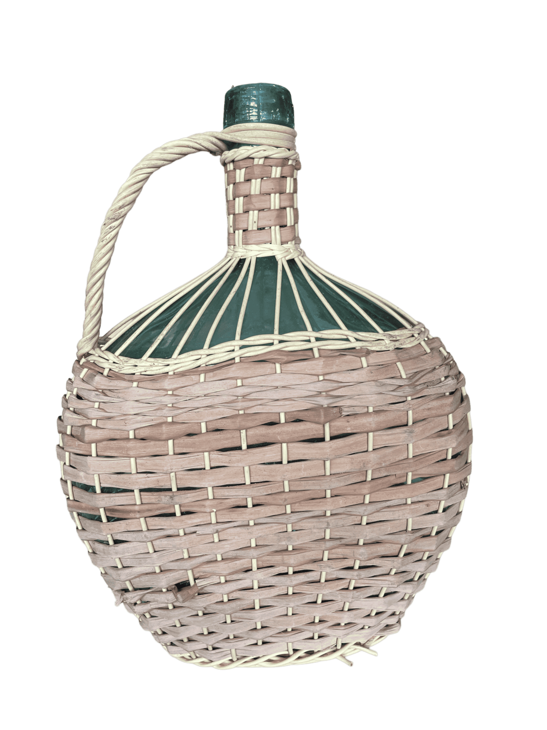 Bouteille verre tressée ronde