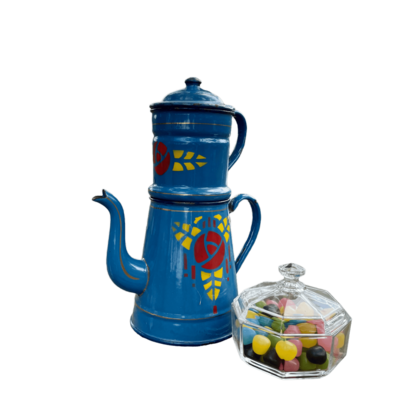 Cafetière émaillée bleue