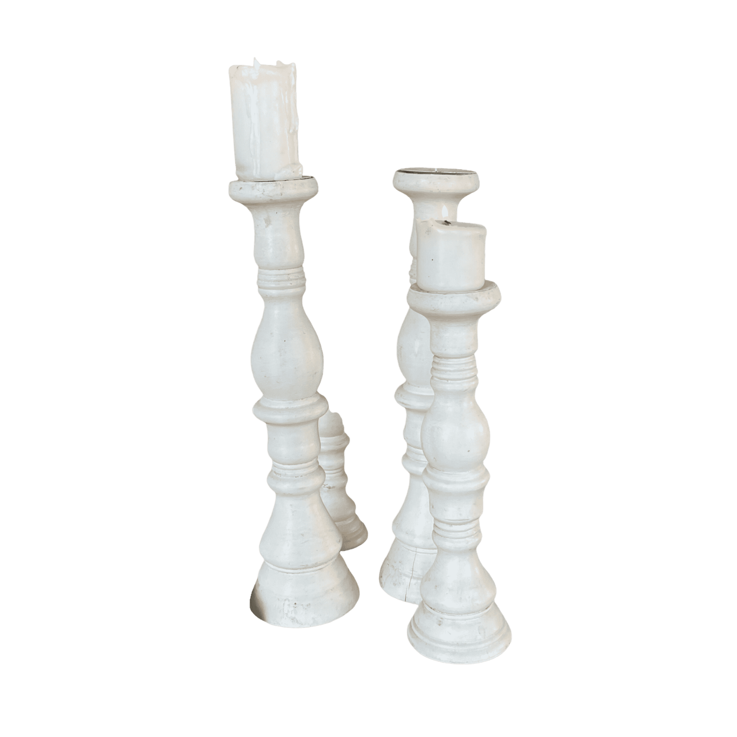 Chandelier bois simple grand blanc