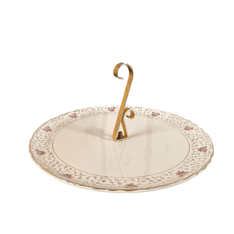 Serviteur 1 étage porcelaine fleuri