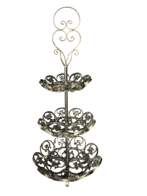 Serviteur à gâteaux 3 étages métal doré