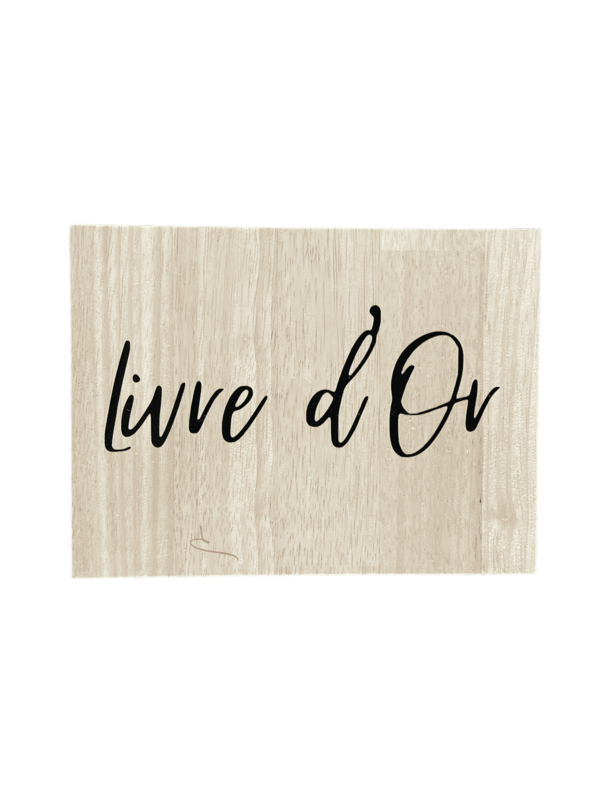 Panneau d&#39;espace bois &quot;livre d&#39;or&quot; noir
