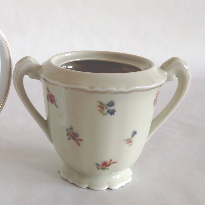 Sucrier porcelaine fleuri sans couvercle