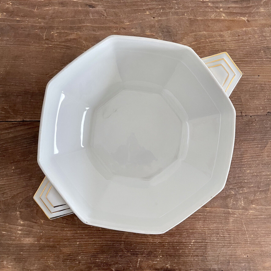 Soupière porcelaine dorée