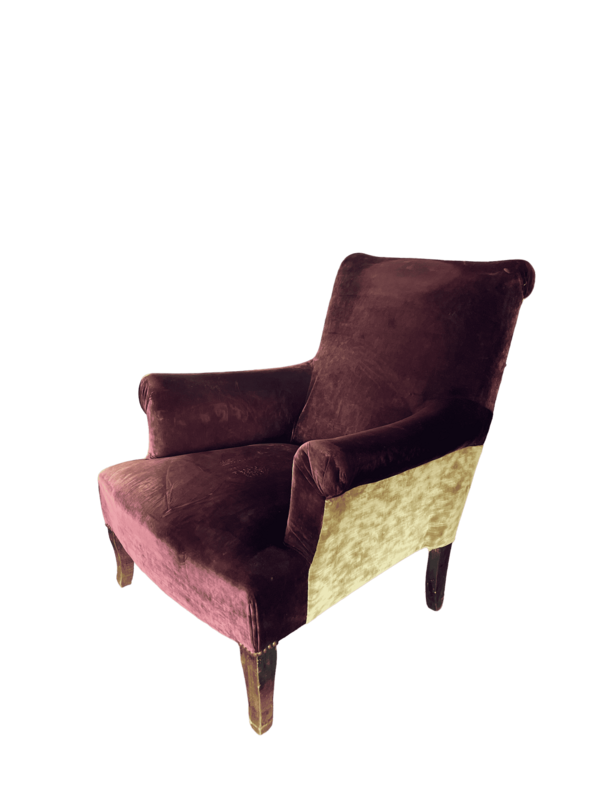 Fauteuil velours violine Napoléon