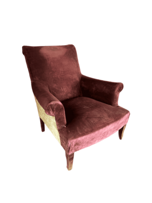 Fauteuil velours violine Napoléon