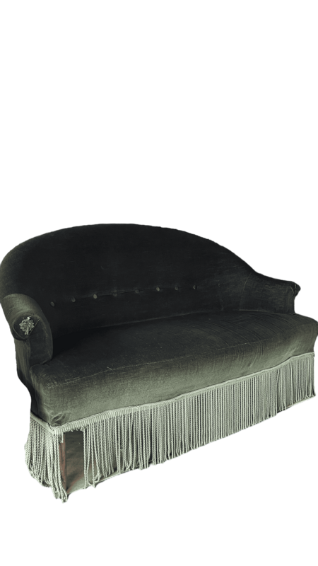 Banquette crapaud velours verte
