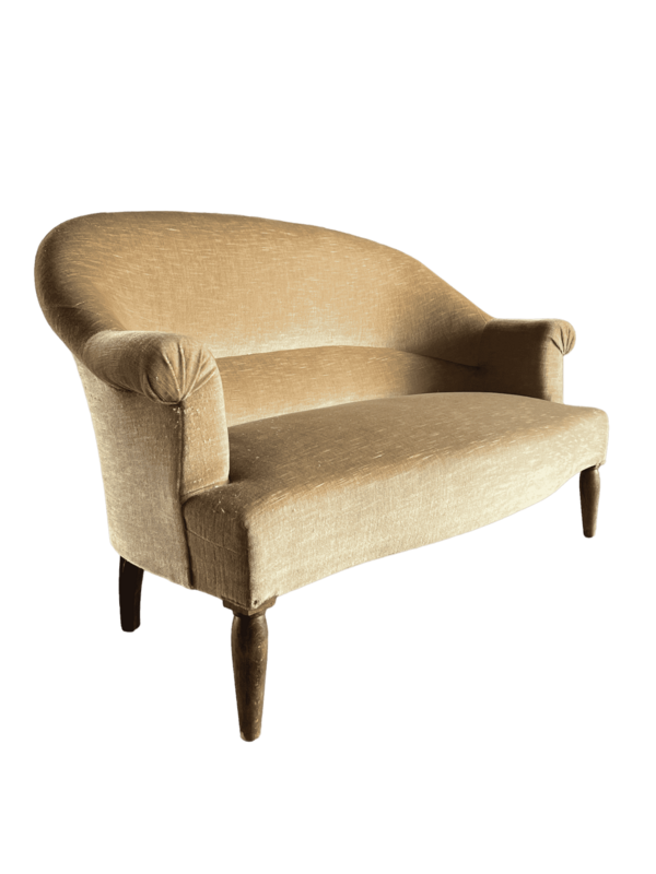 Banquette crapaud velours beige
