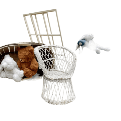 Fauteuil en rotin enfant croisillons blanc Fauteuil en rotin enfant croisillons blanc