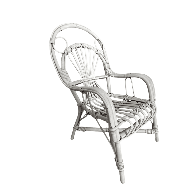 Fauteuil en rotin enfant ajouré blanc