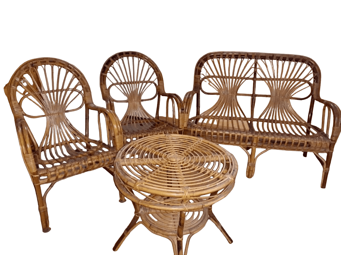 Fauteuils rotin éventail