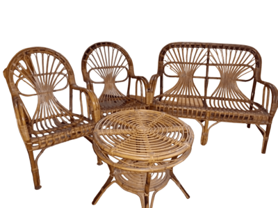 Fauteuils rotin éventail